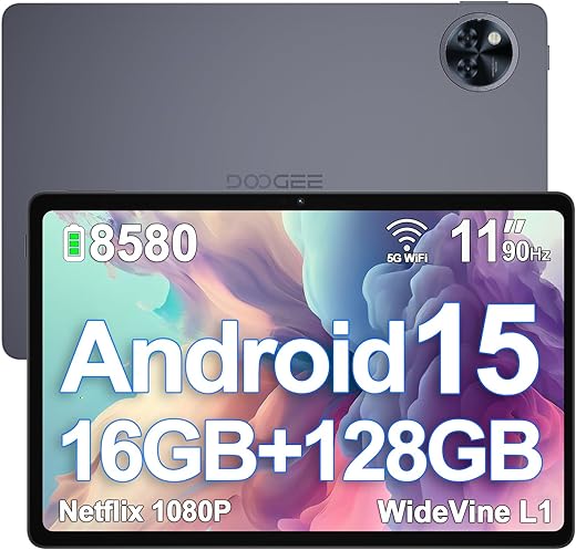 DOOGEE U11 Android 15 Tablet 11 Pulgadas, Tablet Octa-Core, 16GB RAM+128GB ROM