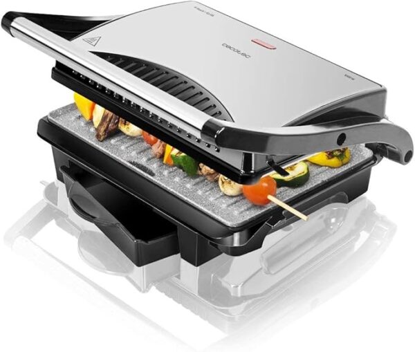 Cecotec Rock'nGrill 1000 – Parrilla Eléctrica Antiadherente con Revestimiento Ecológico RockStone
